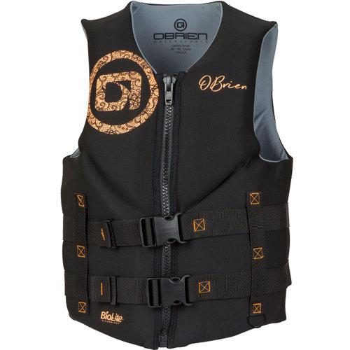 O'Brien Women's Traditional Neoprene Vest X-Small Black/Coral