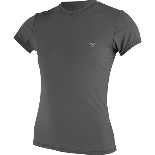 O'Neill Women's Basic Skin 30+ Short Sleeve Sun Shirt Medium Graphite
