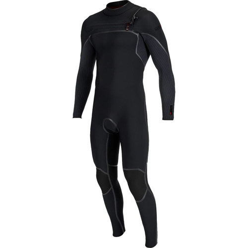 O'Neill 4/3mm+ Hyperfreak Fire Men's Chest Zip Full Wetsuit Black Medium Short