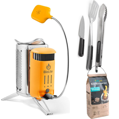 BioLite CampStove 2+ Bundle with Pellets and Grill Toolkit