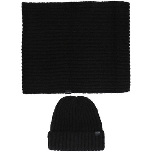 Chaos Bundle Lush Fuzzy Marled Cuffed Neckwarmer w/Lush Cuffe Beanie for Women