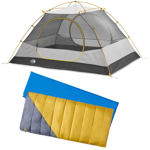 The North Face Stormbreak 3 Tent Bundle with Kelty Sleeping Bag and Pad
