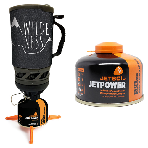 Jetboil Flash Fast Boil Stove System, Wild/Green with JetPower Fuel 100g