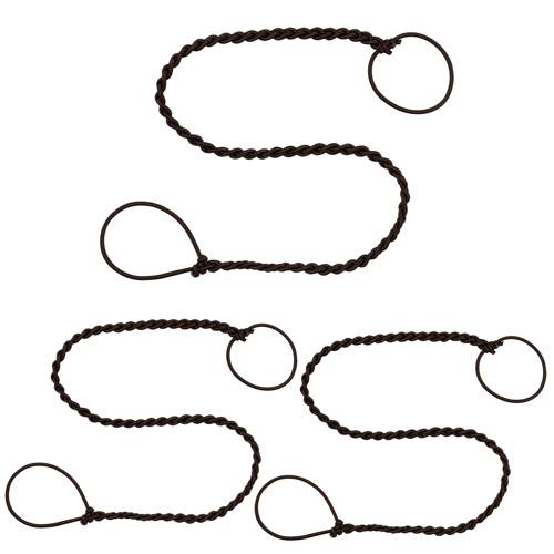 Rip Tie 2.5mm Tangle Free Hair Tie 24" Brown 3-Pack