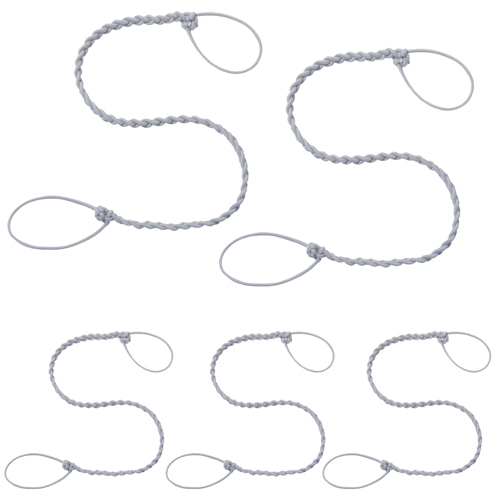 Rip Tie 2.5mm Tangle Free Hair Tie 24" Gray 5-Pack