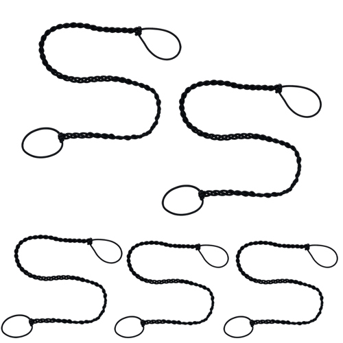 Rip Tie 2.5mm Tangle Free Hair Tie 34" Black 5-Pack