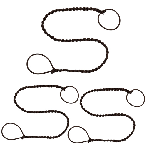 Rip Tie 2.5mm Tangle Free Hair Tie 34" Brown 3-Pack