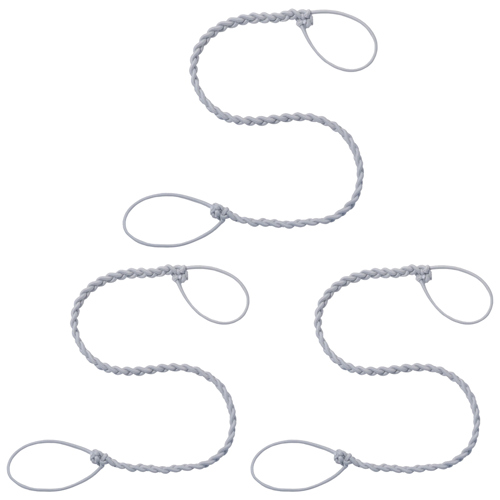 Rip Tie 2.5mm Tangle Free Hair Tie 34" Gray 3-Pack