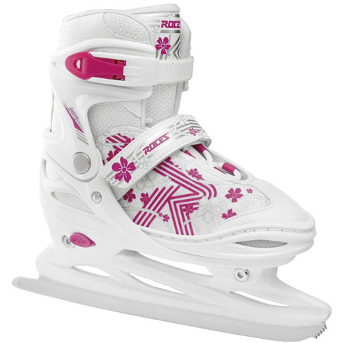 Roces Jokey Ice 3.0 Ice Skate for Girls, Adjustable, White/Pink 13J-2