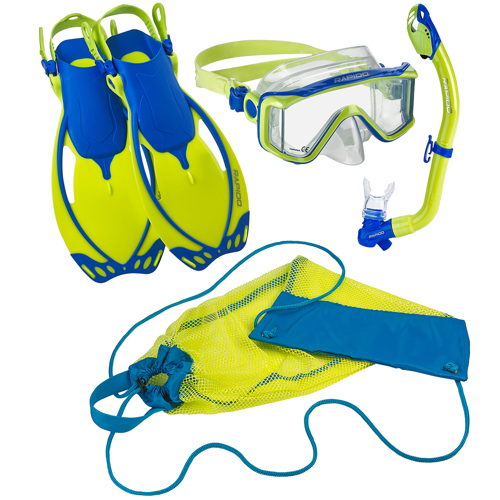 Rapido Clareza Marine Junior Mask, Fins and Snorkel Set Small/Medium Blue Lime