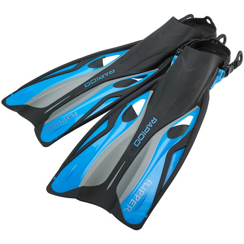 Rapido Flipper Open Heel Fins Small/Medium Blue