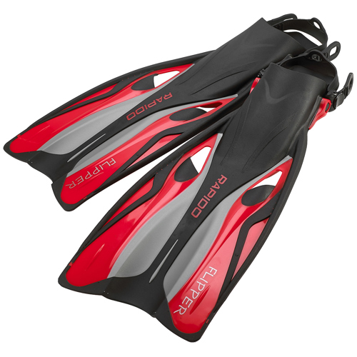 Rapido Flipper Open Heel Fins Small/Medium Red