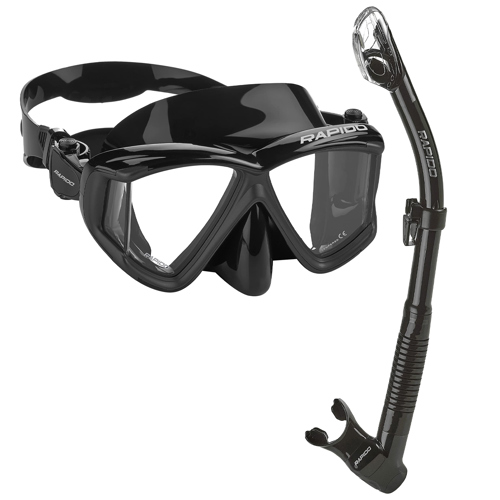 Rapido Panto-180 Four Lens Mask and Snorkel Combo Black/Titanium