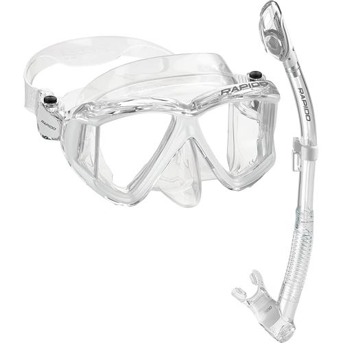 Rapido Panto-180 Four Lens Mask and Snorkel Combo Clear/White