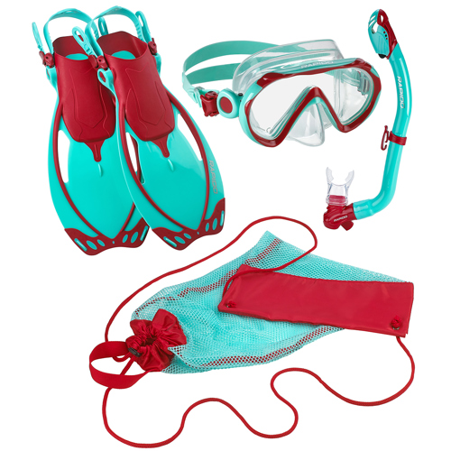 Rapido Sea Breeze Marine Junior Mask, Fins and Snorkel Set Large/X-Large Turquoise Ruby