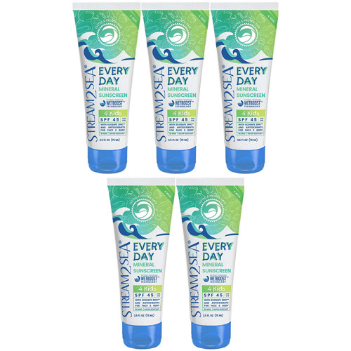 Stream2Sea Every Day Mineral Sunscreen 4 Kids SPF 45 5-Pack