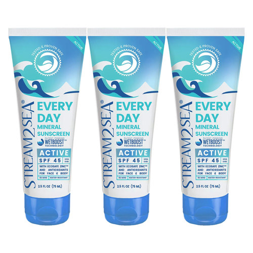 Stream2Sea Every Day Active Mineral Sunscreen SPF 45 3-Pack