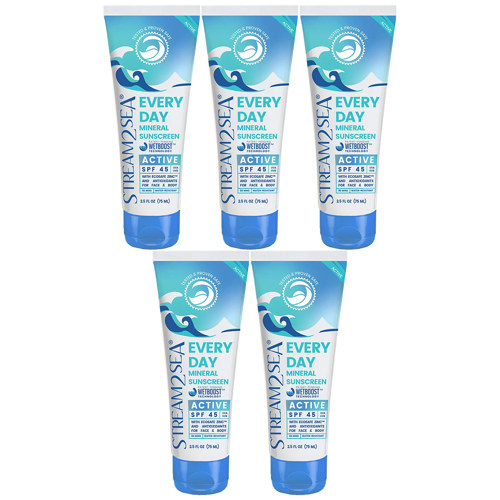 Stream2Sea Every Day Active Mineral Sunscreen SPF 45 5-Pack
