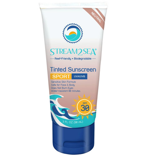 Stream2Sea Eco Tinted Sunscreen Sport SPF 30, 3 fl. oz. (90 ml) Single