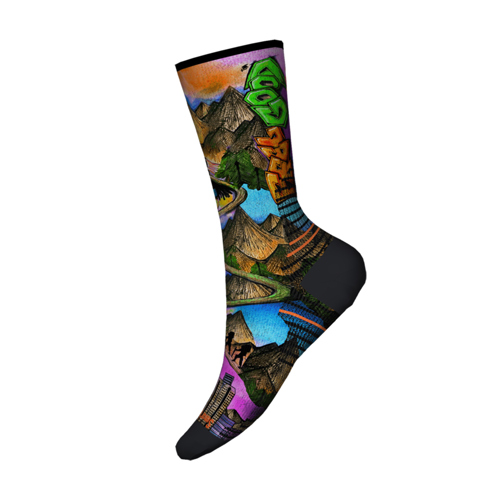 Smartwool Hike Light Cushion Mountain Maze Print Crew Socks X-Large Power Pink Single