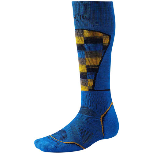 SmartWool PhD Ski Medium Pattern Socks Large Bright Blue