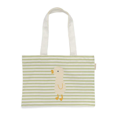 SunnyLife Kids Canvas Beach Bag Duck Sage Stripe