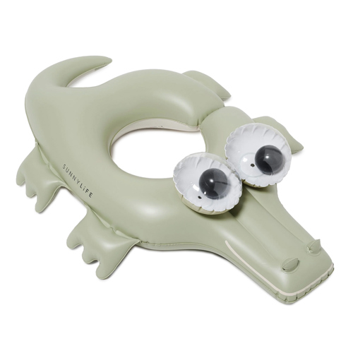 SunnyLife Kids Tube Pool Ring Cookie the Croc Khaki