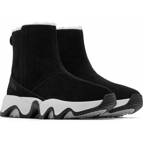 Sorel Kinetic Impact Short Waterproof Boots for Women Black/Sea Salt 8.5