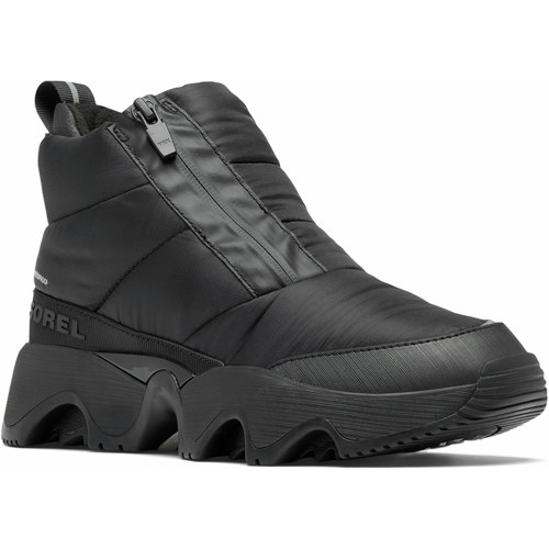 Sorel Kinetic Impact Puffy Zip Waterproof Boot for Women 8.5 Black/Sea Salt