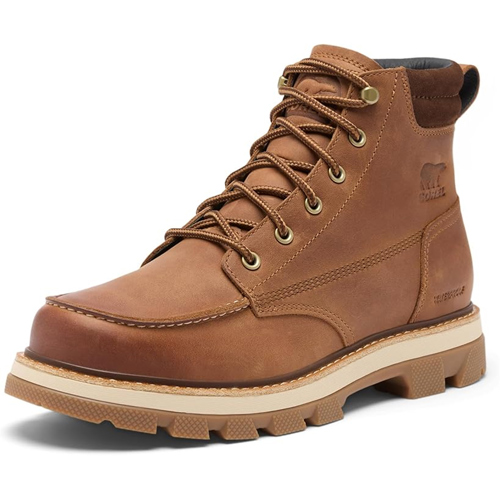 Sorel Lark-47 Moc Toe Waterproof Casual Winter Boots for Men Velvet Tan/Tobacco 10