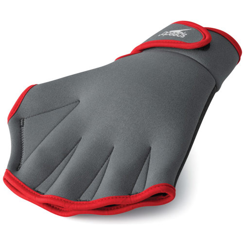 Speedo Aqua Fitness Gloves Large Charcoal Red