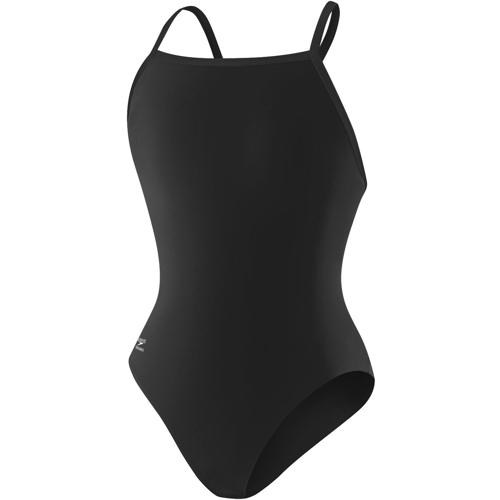 Speedo Women's Solid Powerflex Flyback Swimsuit 34 Black