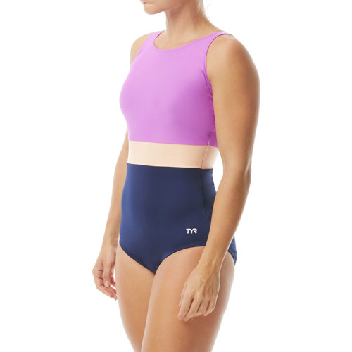 TYR Women's Solid Splice Belted Controlfit Swimsuit