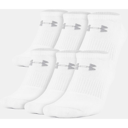 Under Armour Charged Cotton 2.0 No Show Socks, 6 Pack