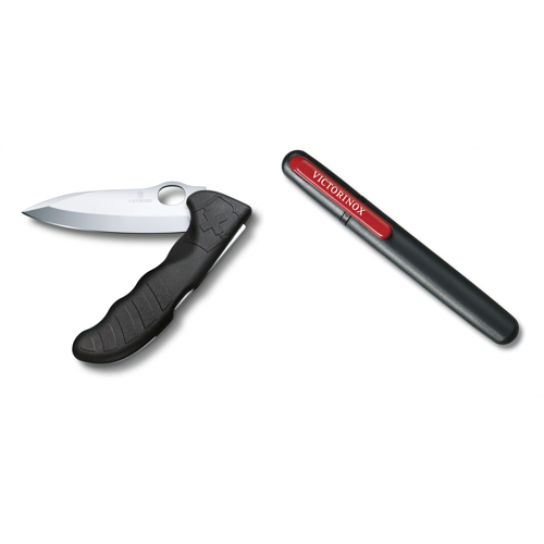 Victorinox Hunter Pro Black Folding Knife with Pocket Knife Sharpener