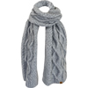 Bearpaw Twisted Cable Knit Scarf Grey Heather