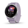 Garmin Approach J1 Junior GPS Golf Watch with Fabric Band Silver Bezel with Lilac Band