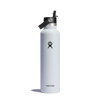 Hydro Flask 24 oz Standard Mouth Vacuum Insulated Water Bottle with Flex Straw Cap White