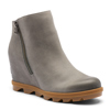 Sorel Joan Rhapsody Zip Wedge Boots for Women Quarry, Gum 2