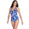 Speedo Printed Halter One-Piece Swimsuit for Women Blue