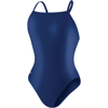 Speedo Women's Solid Powerflex Flyback Swimsuit Navy
