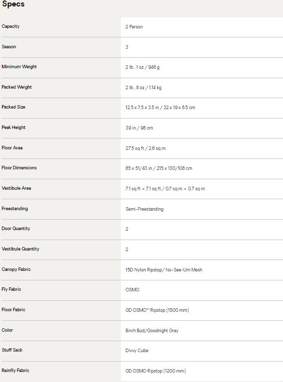 Nemo Hornet OSMO 2-Person Tent