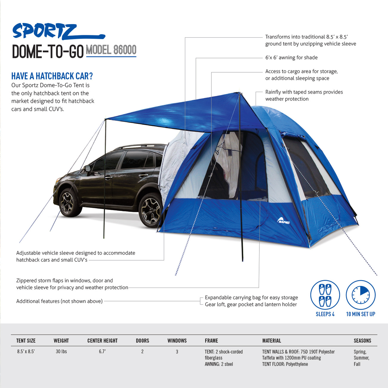 Napier Sportz Dome-To-Go Tent