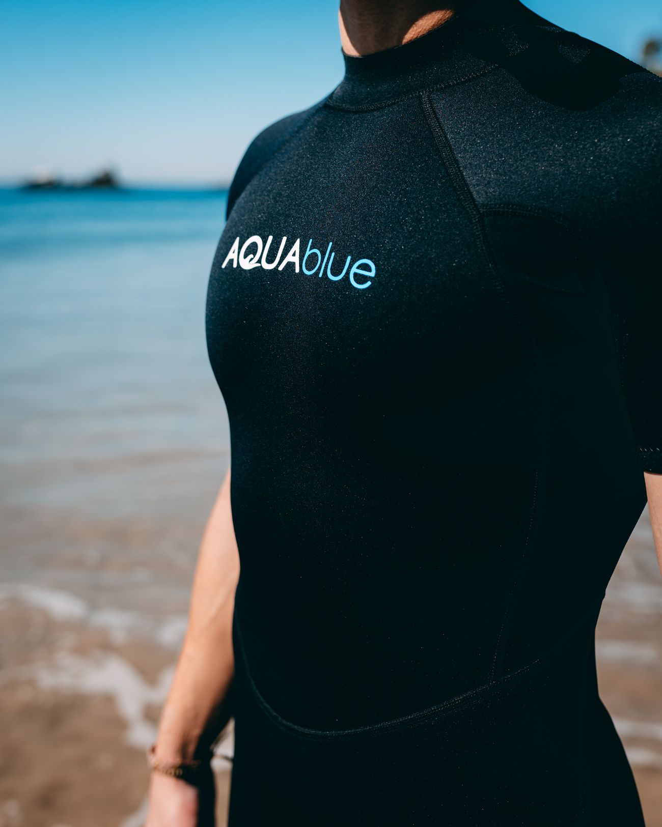 Aqua Blue 2.5mm Back Zip Spring Suit shorty back zip