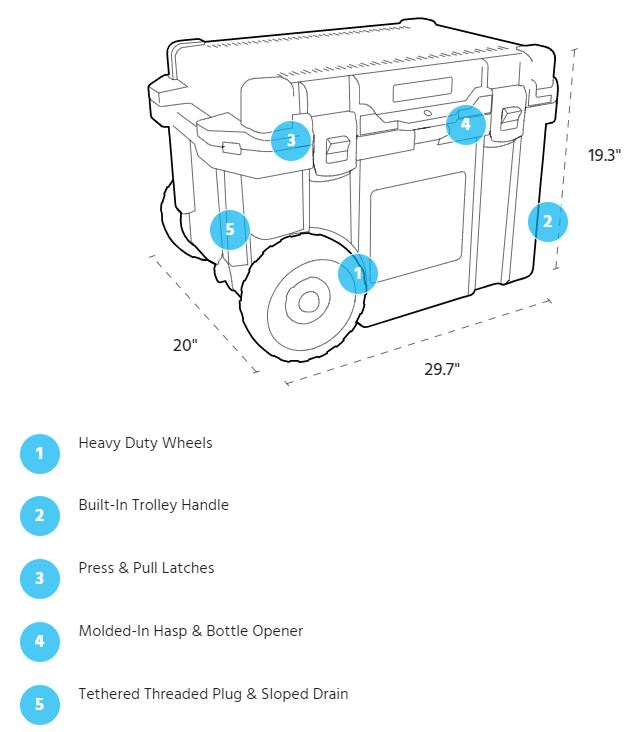 Pelican 45QT Elite Wheeled Cooler