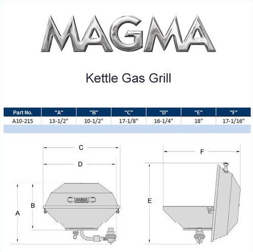 Magma Party Size Marine Kettle Gas Grill