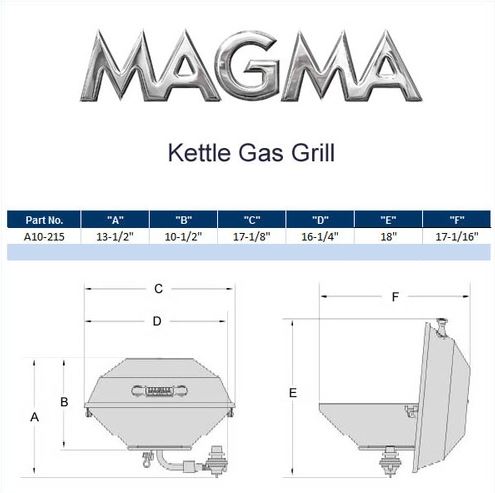 Magma Marine Kettle 3 GAS Grill - Original Size - 15 in.