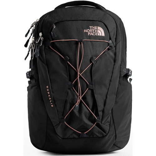 grey and pink north face