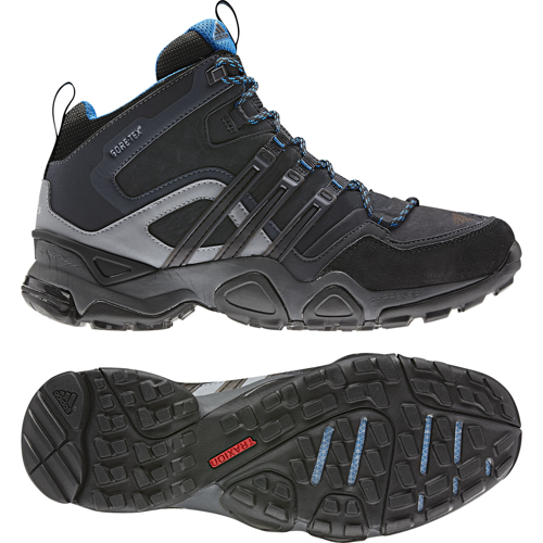 Adidas Trans X Mid Gtx Lea Shoes For Men Black/black/craft Blue 8.5m ...