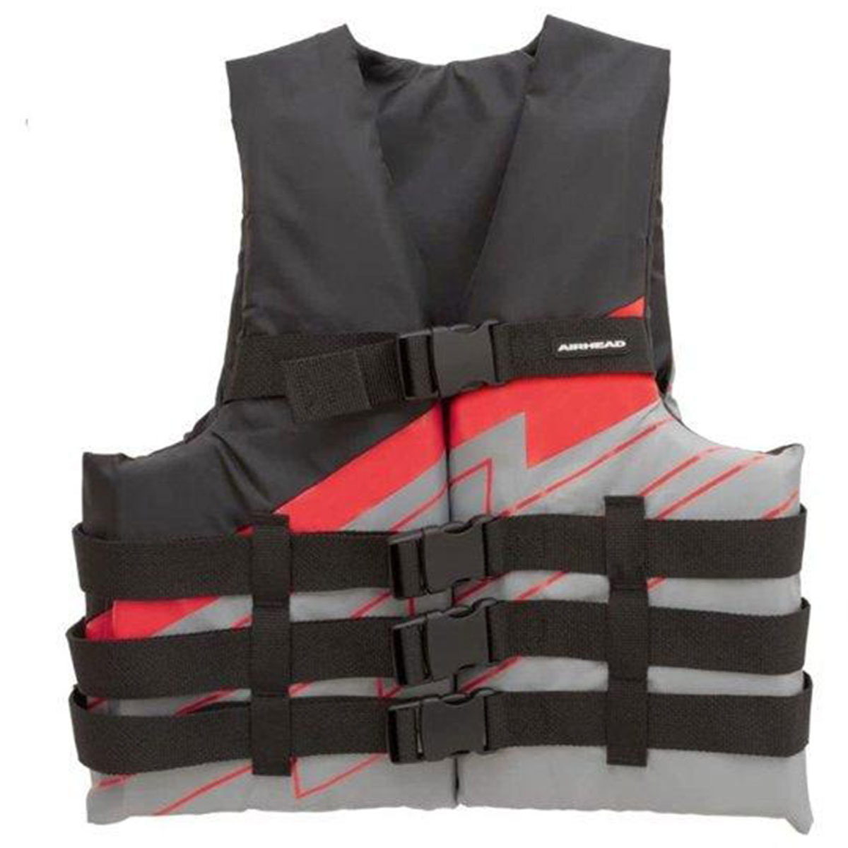 Airhead Bolt-4 Buckle Adult Life Vest X-Small Red/Black/Grey product image